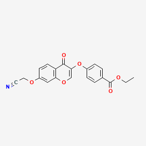 molecular formula C20H15NO6 B2749994 ethyl 4-{[7-(cyanomethoxy)-4-oxo-4H-chromen-3-yl]oxy}benzoate CAS No. 637751-45-2