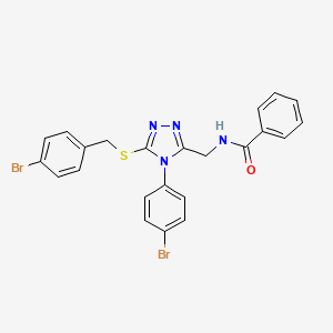 molecular formula C23H18Br2N4OS B2750034 N-{[4-(4-bromophenyl)-5-{[(4-bromophenyl)methyl]sulfanyl}-4H-1,2,4-triazol-3-yl]methyl}benzamide CAS No. 391897-69-1