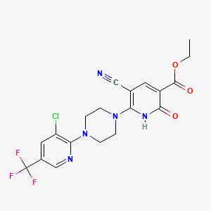 Ethyl 6-{4-[3-chloro-5-(trifluoromethyl)-2-pyridinyl]piperazino}-5-cyano-2-oxo-1,2-dihydro-3-pyridinecarboxylate