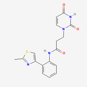 B2750050 3-(2,4-dioxo-3,4-dihydropyrimidin-1(2H)-yl)-N-(2-(2-methylthiazol-4-yl)phenyl)propanamide CAS No. 1797892-00-2