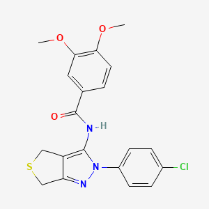 N-(2-(4-chlorophenyl)-4,6-dihydro-2H-thieno[3,4-c]pyrazol-3-yl)-3,4-dimethoxybenzamide