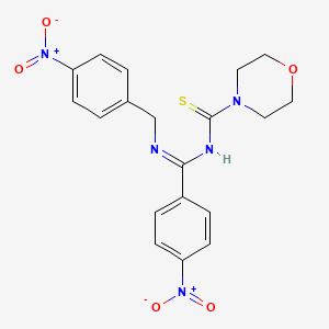 (Z)-N-(((4-nitrobenzyl)imino)(4-nitrophenyl)methyl)morpholine-4-carbothioamide
