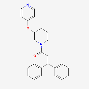 3,3-Diphenyl-1-(3-(pyridin-4-yloxy)piperidin-1-yl)propan-1-one