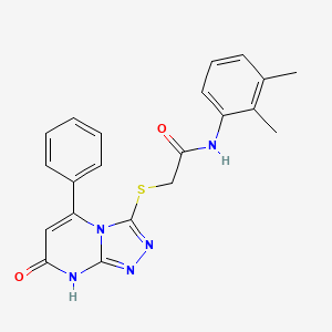 molecular formula C21H19N5O2S B2750066 N-(2,3-DIMETHYLPHENYL)-2-({7-OXO-5-PHENYL-7H,8H-[1,2,4]TRIAZOLO[4,3-A]PYRIMIDIN-3-YL}SULFANYL)ACETAMIDE CAS No. 894996-07-7
