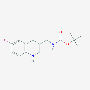 molecular formula C15H21FN2O2 B2750101 tert-butyl N-[(6-fluoro-1,2,3,4-tetrahydroquinolin-3-yl)methyl]carbamate CAS No. 1427379-98-3