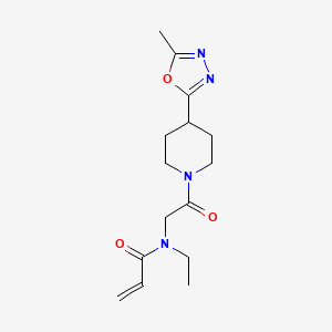 molecular formula C15H22N4O3 B2750106 N-Ethyl-N-[2-[4-(5-methyl-1,3,4-oxadiazol-2-yl)piperidin-1-yl]-2-oxoethyl]prop-2-enamide CAS No. 2361863-40-1