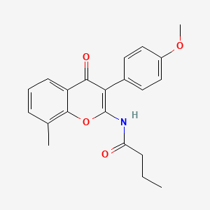 molecular formula C21H21NO4 B2750150 N-[3-(4-methoxyphenyl)-8-methyl-4-oxo-4H-chromen-2-yl]butanamide CAS No. 879566-74-2