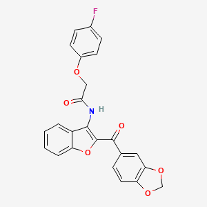 molecular formula C24H16FNO6 B2750158 N-(2-(benzo[d][1,3]dioxole-5-carbonyl)benzofuran-3-yl)-2-(4-fluorophenoxy)acetamide CAS No. 886181-93-7