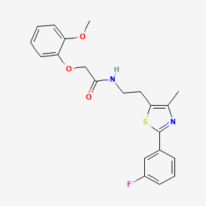 molecular formula C21H21FN2O3S B2750182 N-{2-[2-(3-fluorophenyl)-4-methyl-1,3-thiazol-5-yl]ethyl}-2-(2-methoxyphenoxy)acetamide CAS No. 923157-04-4