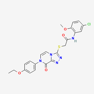 molecular formula C22H20ClN5O4S B2750281 N-(5-chloro-2-methoxyphenyl)-2-((7-(4-ethoxyphenyl)-8-oxo-7,8-dihydro-[1,2,4]triazolo[4,3-a]pyrazin-3-yl)thio)acetamide CAS No. 1223802-74-1