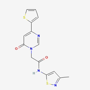 molecular formula C14H12N4O2S2 B2750285 N-(3-methylisothiazol-5-yl)-2-(6-oxo-4-(thiophen-2-yl)pyrimidin-1(6H)-yl)acetamide CAS No. 1251565-64-6