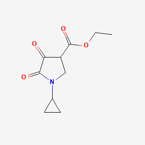 molecular formula C10H13NO4 B2750294 Ethyl 1-cyclopropyl-4,5-dioxopyrrolidine-3-carboxylate CAS No. 1355233-36-1