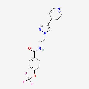 molecular formula C18H15F3N4O2 B2750301 N-{2-[4-(pyridin-4-yl)-1H-pyrazol-1-yl]ethyl}-4-(trifluoromethoxy)benzamide CAS No. 2034506-81-3