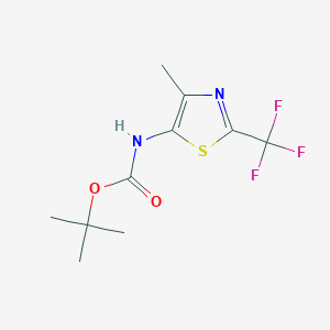 molecular formula C10H13F3N2O2S B2750326 tert-butylN-[4-methyl-2-(trifluoromethyl)-1,3-thiazol-5-yl]carbamate CAS No. 2248363-96-2