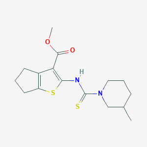 molecular formula C16H22N2O2S2 B275037 methyl 2-[(3-methylpiperidine-1-carbothioyl)amino]-5,6-dihydro-4H-cyclopenta[b]thiophene-3-carboxylate 