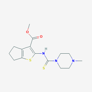 molecular formula C15H21N3O2S2 B275039 methyl 2-[(4-methylpiperazine-1-carbothioyl)amino]-5,6-dihydro-4H-cyclopenta[b]thiophene-3-carboxylate 