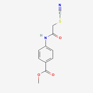 molecular formula C11H10N2O3S B2750423 Methyl 4-[(thiocyanatoacetyl)amino]benzoate CAS No. 1798723-08-6