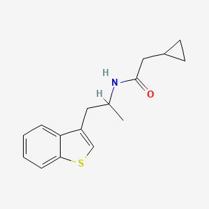 molecular formula C16H19NOS B2750424 N-[1-(1-benzothiophen-3-yl)propan-2-yl]-2-cyclopropylacetamide CAS No. 2034470-37-4