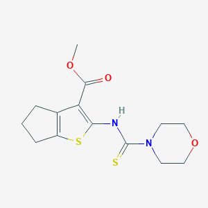 molecular formula C14H18N2O3S2 B275043 methyl 2-(morpholine-4-carbothioylamino)-5,6-dihydro-4H-cyclopenta[b]thiophene-3-carboxylate 