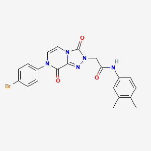molecular formula C21H18BrN5O3 B2750434 2-(7-(4-bromophenyl)-3,8-dioxo-7,8-dihydro-[1,2,4]triazolo[4,3-a]pyrazin-2(3H)-yl)-N-(3,4-dimethylphenyl)acetamide CAS No. 941923-60-0