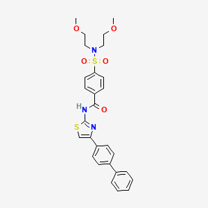 molecular formula C28H29N3O5S2 B2750448 N-(4-{[1,1'-biphenyl]-4-yl}-1,3-thiazol-2-yl)-4-[bis(2-methoxyethyl)sulfamoyl]benzamide CAS No. 475044-28-1