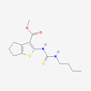 molecular formula C14H20N2O2S2 B275045 methyl 2-(butylcarbamothioylamino)-5,6-dihydro-4H-cyclopenta[b]thiophene-3-carboxylate 