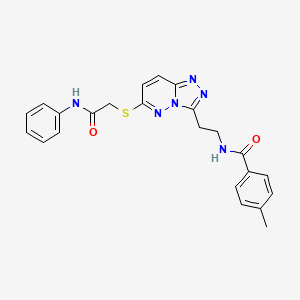 B2750456 4-methyl-N-(2-(6-((2-oxo-2-(phenylamino)ethyl)thio)-[1,2,4]triazolo[4,3-b]pyridazin-3-yl)ethyl)benzamide CAS No. 872994-58-6