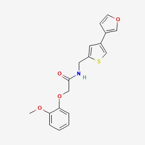 molecular formula C18H17NO4S B2750469 N-{[4-(furan-3-yl)thiophen-2-yl]methyl}-2-(2-methoxyphenoxy)acetamide CAS No. 2380008-68-2