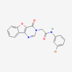 molecular formula C18H12BrN3O3 B2750470 N-(3-bromophenyl)-2-{6-oxo-8-oxa-3,5-diazatricyclo[7.4.0.0^{2,7}]trideca-1(9),2(7),3,10,12-pentaen-5-yl}acetamide CAS No. 849185-82-6