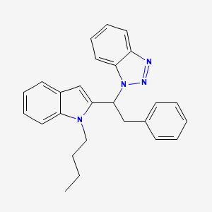 molecular formula C26H26N4 B2750474 1-[1-(1-Butyl-1H-indol-2-yl)-2-phenylethyl]-1H-1,2,3-benzotriazole CAS No. 164227-86-5