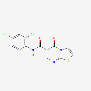 molecular formula C14H9Cl2N3O2S B2750503 N-(2,4-dichlorophenyl)-2-methyl-5-oxo-5H-[1,3]thiazolo[3,2-a]pyrimidine-6-carboxamide CAS No. 896339-69-8
