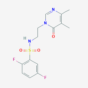 molecular formula C14H15F2N3O3S B2750505 N-(2-(4,5-dimethyl-6-oxopyrimidin-1(6H)-yl)ethyl)-2,5-difluorobenzenesulfonamide CAS No. 1396866-64-0