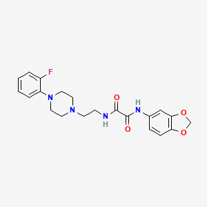 molecular formula C21H23FN4O4 B2750544 N-(2H-1,3-benzodioxol-5-yl)-N'-{2-[4-(2-fluorophenyl)piperazin-1-yl]ethyl}ethanediamide CAS No. 1049398-49-3