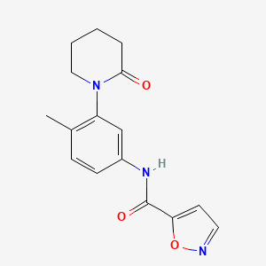 molecular formula C16H17N3O3 B2750587 N-[4-methyl-3-(2-oxopiperidin-1-yl)phenyl]-1,2-oxazole-5-carboxamide CAS No. 1211100-15-0