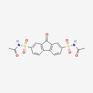 molecular formula C17H14N2O7S2 B2750611 N-[7-(acetylsulfamoyl)-9-oxofluoren-2-yl]sulfonylacetamide CAS No. 324773-70-8