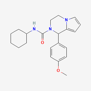 molecular formula C21H27N3O2 B2750616 N-cyclohexyl-1-(4-methoxyphenyl)-1H,2H,3H,4H-pyrrolo[1,2-a]pyrazine-2-carboxamide CAS No. 899750-39-1