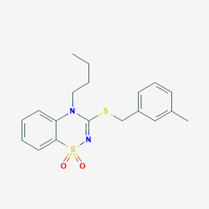 B2750626 4-butyl-3-[(3-methylbenzyl)thio]-4H-1,2,4-benzothiadiazine 1,1-dioxide CAS No. 893790-47-1