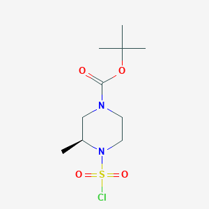 molecular formula C10H19ClN2O4S B2750630 Tert-butyl (3S)-4-chlorosulfonyl-3-methylpiperazine-1-carboxylate CAS No. 2305185-07-1