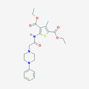 molecular formula C23H29N3O5S B275066 Diethyl 3-methyl-5-{[(4-phenyl-1-piperazinyl)acetyl]amino}-2,4-thiophenedicarboxylate 
