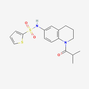 molecular formula C17H20N2O3S2 B2750717 N-[1-(2-methylpropanoyl)-1,2,3,4-tetrahydroquinolin-6-yl]thiophene-2-sulfonamide CAS No. 1005293-46-8