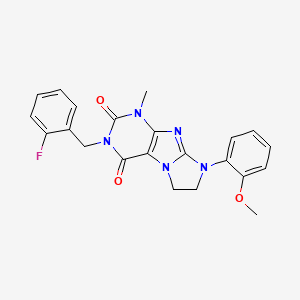 B2750722 2-[(2-Fluorophenyl)methyl]-6-(2-methoxyphenyl)-4-methyl-7,8-dihydropurino[7,8-a]imidazole-1,3-dione CAS No. 893974-90-8