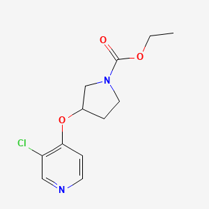molecular formula C12H15ClN2O3 B2750742 Ethyl 3-((3-chloropyridin-4-yl)oxy)pyrrolidine-1-carboxylate CAS No. 2034575-97-6