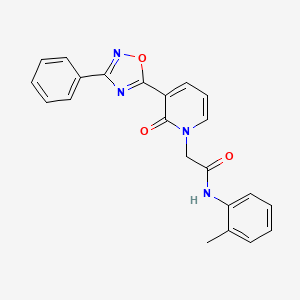 molecular formula C22H18N4O3 B2750752 N-(2-methylphenyl)-2-[2-oxo-3-(3-phenyl-1,2,4-oxadiazol-5-yl)pyridin-1(2H)-yl]acetamide CAS No. 1105249-46-4