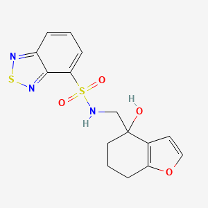 molecular formula C15H15N3O4S2 B2750756 N-((4-hydroxy-4,5,6,7-tetrahydrobenzofuran-4-yl)methyl)benzo[c][1,2,5]thiadiazole-4-sulfonamide CAS No. 2319639-68-2