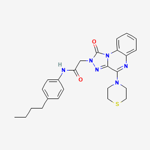 molecular formula C25H28N6O2S B2750772 N-(4-butylphenyl)-2-[1-oxo-4-(thiomorpholin-4-yl)-1H,2H-[1,2,4]triazolo[4,3-a]quinoxalin-2-yl]acetamide CAS No. 1189957-17-2