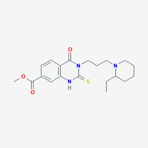 molecular formula C20H27N3O3S B2750778 Methyl 3-(3-(2-ethylpiperidin-1-yl)propyl)-4-oxo-2-thioxo-1,2,3,4-tetrahydroquinazoline-7-carboxylate CAS No. 1021219-66-8