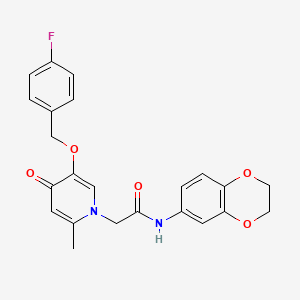 molecular formula C23H21FN2O5 B2750815 N-(2,3-dihydro-1,4-benzodioxin-6-yl)-2-{5-[(4-fluorophenyl)methoxy]-2-methyl-4-oxo-1,4-dihydropyridin-1-yl}acetamide CAS No. 946333-07-9