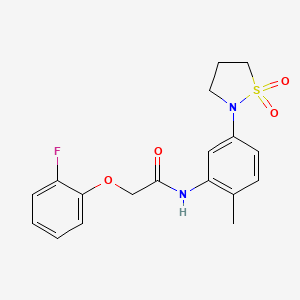 molecular formula C18H19FN2O4S B2750817 N-(5-(1,1-dioxidoisothiazolidin-2-yl)-2-methylphenyl)-2-(2-fluorophenoxy)acetamide CAS No. 946216-18-8
