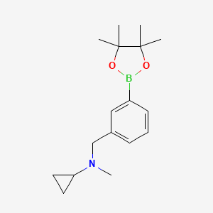 molecular formula C17H26BNO2 B2750828 N-methyl-N-{[3-(tetramethyl-1,3,2-dioxaborolan-2-yl)phenyl]methyl}cyclopropanamine CAS No. 2246454-03-3