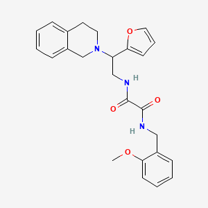 molecular formula C25H27N3O4 B2750833 N1-(2-(3,4-dihydroisoquinolin-2(1H)-yl)-2-(furan-2-yl)ethyl)-N2-(2-methoxybenzyl)oxalamide CAS No. 904278-21-3